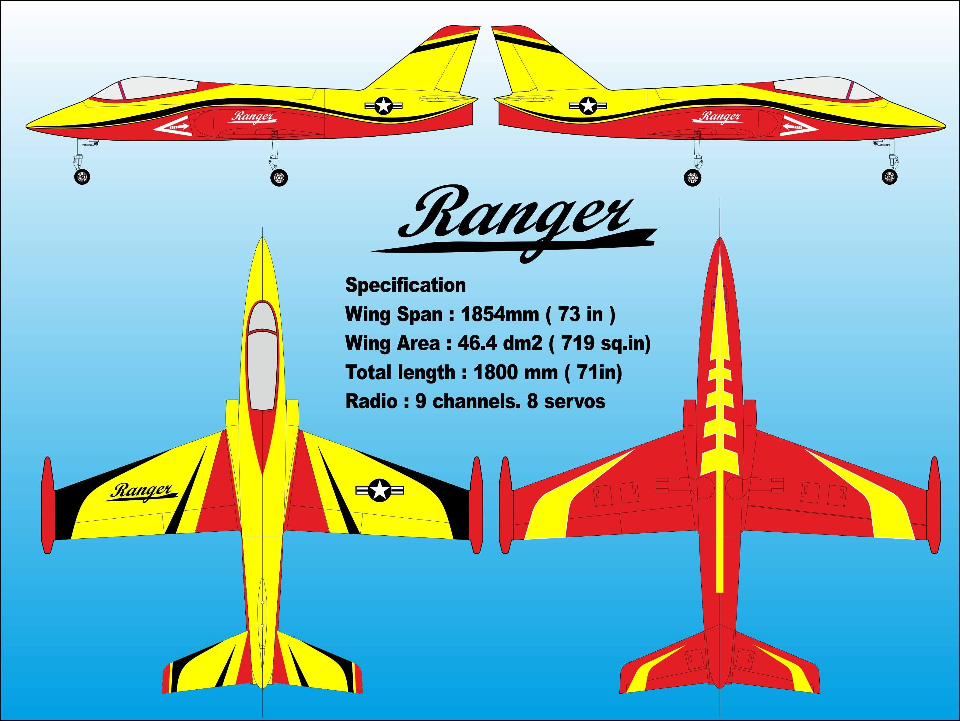 Boomerang Ranger Sport Jet - Yellow & Red - HeliDirect