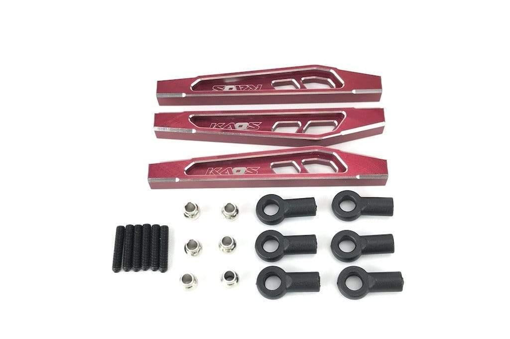CKD0369 KAOS Front Upper & Lower Suspension Links (69mm, CNC Aluminum, Red anodized) 3 pcs F450 DL-Series - HeliDirect