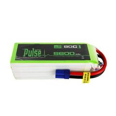 PULSE 5600mah 80C 22.2V 6S LiPo Battery - EC5 Connector - HeliDirect