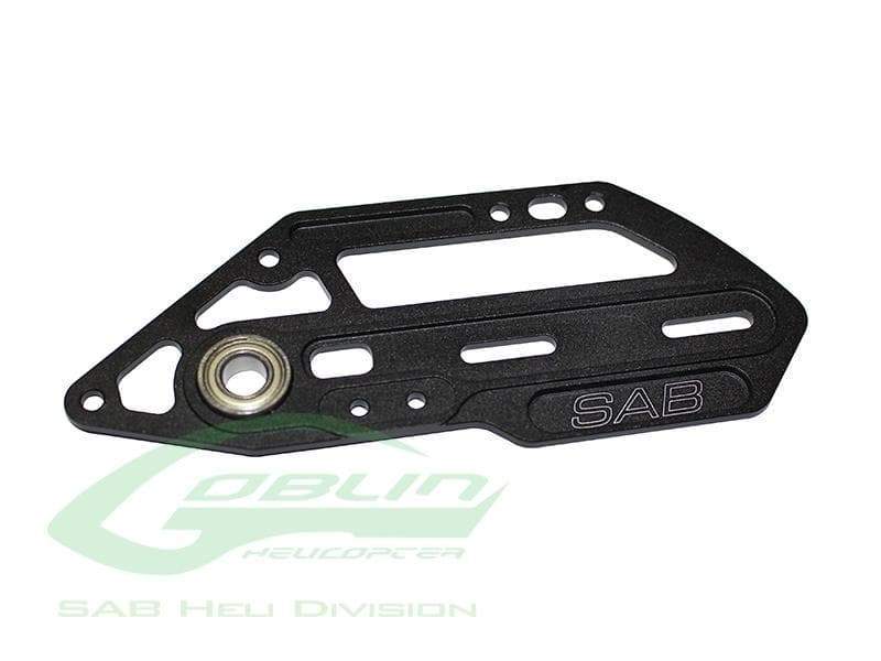 SAB Aluminum Tail Side Plate Black Matte - Goblin Black Nitro/Black Thunder - HeliDirect