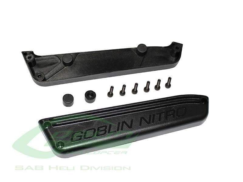 SAB Plastic Fuel Tank Support Black - Goblin Black Nitro - HeliDirect